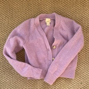 H&M Lavender Button-Up V-Neck Cardigan